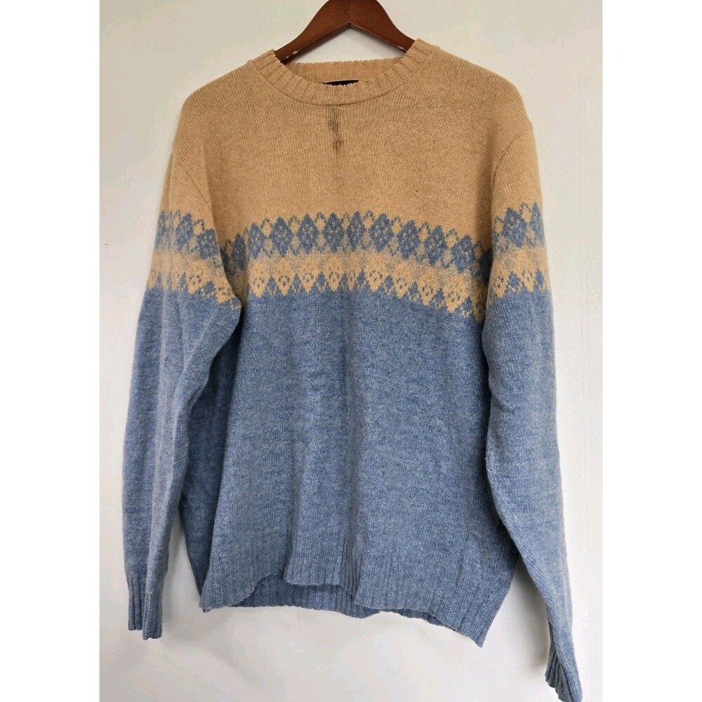 VTG Loch Leisure Sweater Mens XL Pullover 70s Wool Blend Casual Nordic Fair Isle